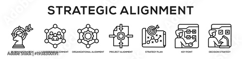 Strategic Alignment web banner icon illustration concept