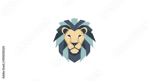 Geometric Lion Head Illustration Design Element.
