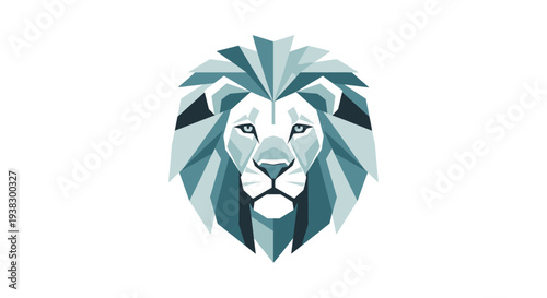 Geometric Lion Head Illustration Artwork Design.
