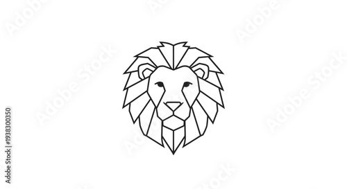 Geometric Lion Head Illustration Design Element.