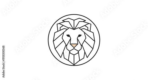 Geometric Lion Head Illustration Design.