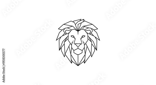 Geometric Lion Head Illustration Design Element.