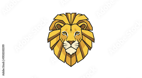 Geometric Lion Head Illustration Design Element.