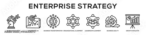 Enterprise Strategy web banner icon illustration concept