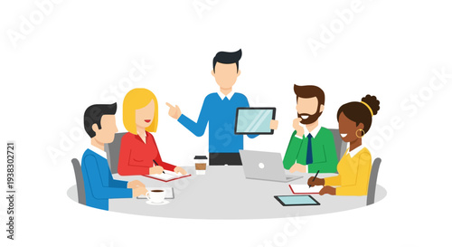 Business people meeting around table.