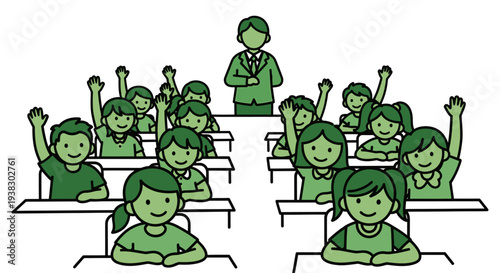 Students in a classroom setting learning.