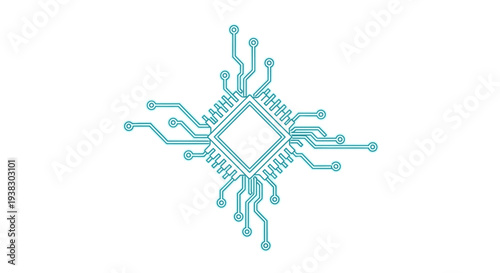 Microchip Circuit Board Electronic Component Closeup.