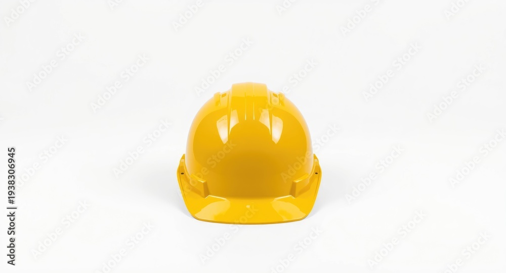 Fototapeta premium yellow helmet for construction on white background with copy space available