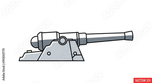 Vintage Cannon Illustration on Stand.