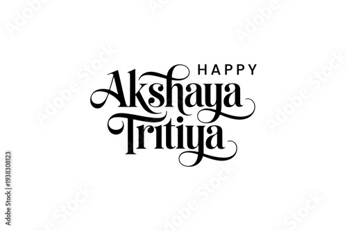 Happy Akshaya Tritiya Decorative Script Typography Festival Design
