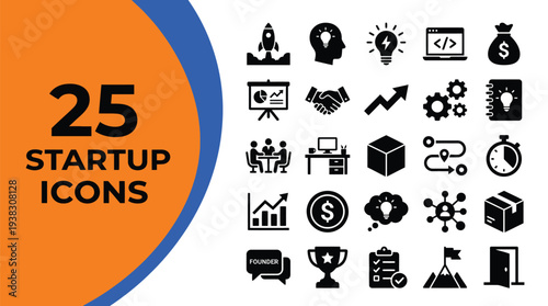 Twenty-five doodle icons represent various types of popular fast food.