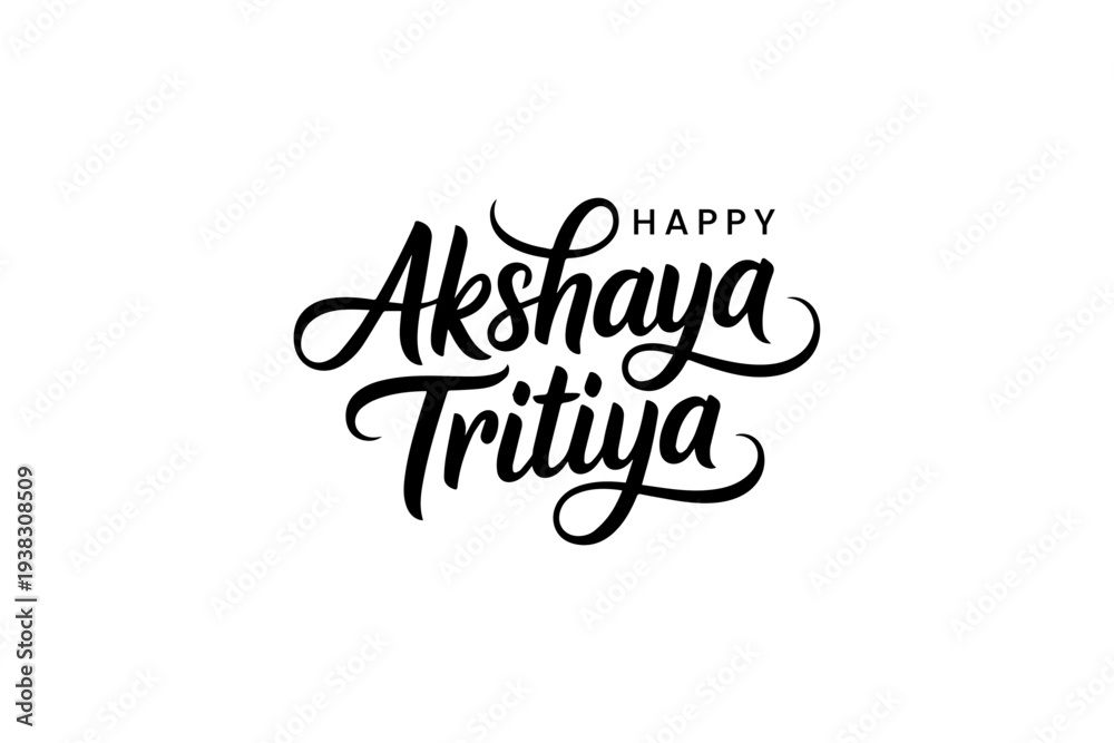 Fototapeta premium Akshaya Tritiya Decorative Calligraphy Typography Design