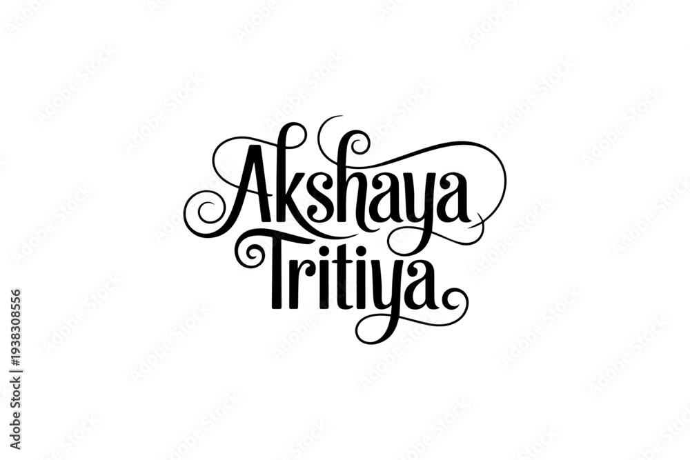 Fototapeta premium Akshaya Tritiya Decorative Calligraphy Typography Design
