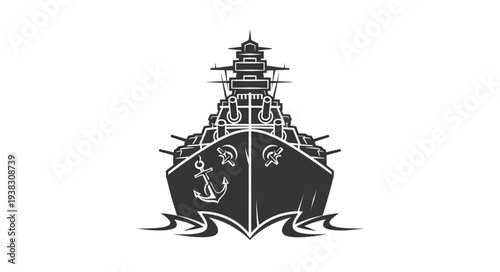 Vintage Pirate Ship Illustration Design.