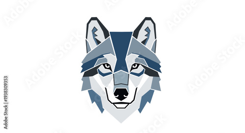 Geometric Wolf Head Illustration Art Design.