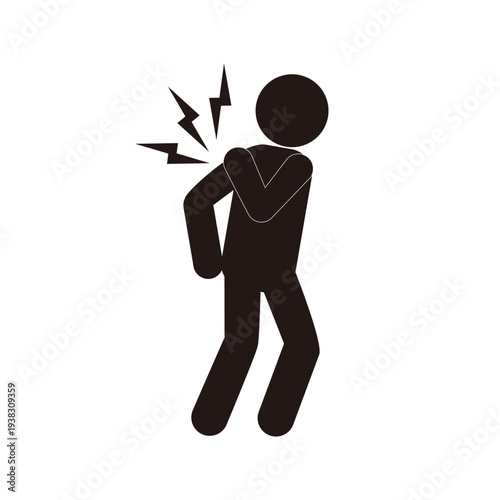肩こり　肩を痛めている人のアイコン