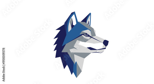 Geometric Wolf Head Illustration Artwork.