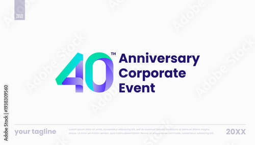 40th anniversary corporate event modern gradient logo banner template