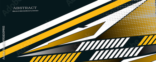 abstract yellow geometric memphis banner design