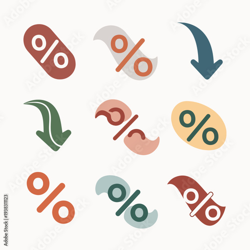 Percentage Sign Icons Set