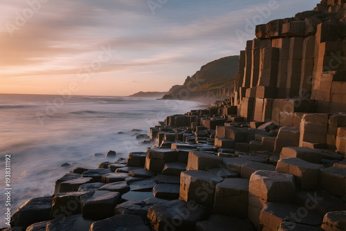 new World Oceans Day Hexagonal rock formations by the sea