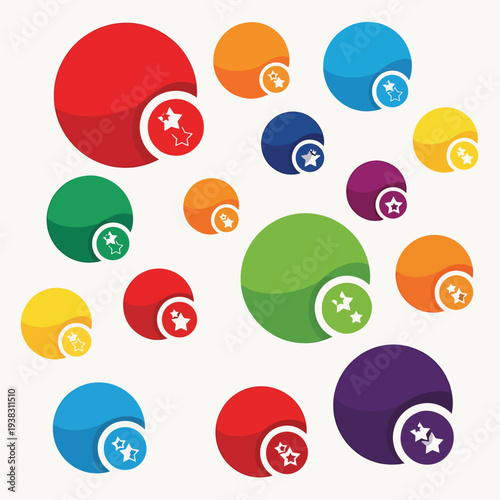 Colorful Bubbles with Icons