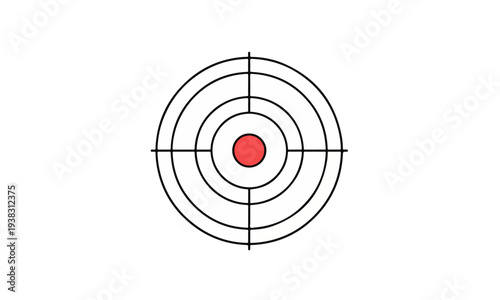 Circular Target with Red Bullseye Center Illustration