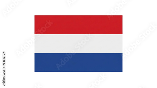 Vibrant horizontal red, white, and blue striped flag illustration, representing a national symbol with clean lines and a minimalist design, ideal for international themes and graphic elements