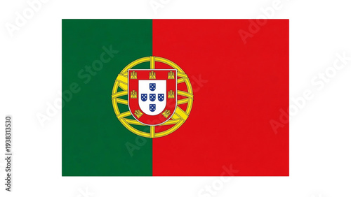 The National Flag of Portugal Displayed Prominently, Showcasing its Distinctive Design and Colors