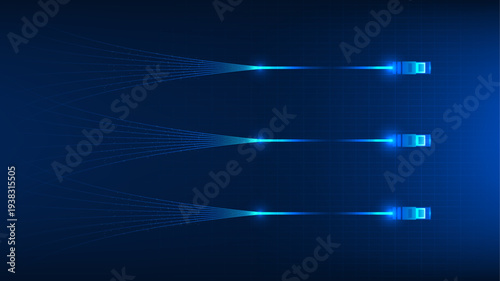 Abstract technology background network lanes connected to a global server grid, representing data transmission, digital infrastructure, cloud computing, big data networks, global internet connectivity
