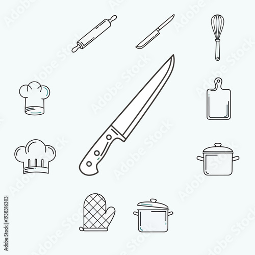 Kitchen Utensils and Chef Icons