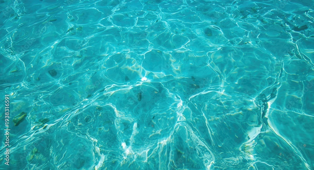 Fototapeta premium Clear azure lagoon with sparkling turquoise water and flowing sea ripples
