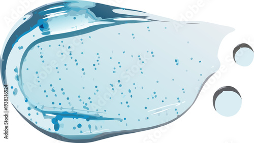 Illustrated Water Droplet with Bubbles and Ripples