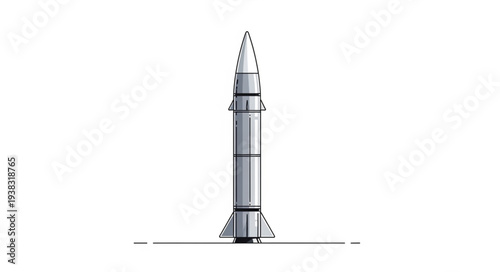 Vintage Style Rocket Ship Illustration.