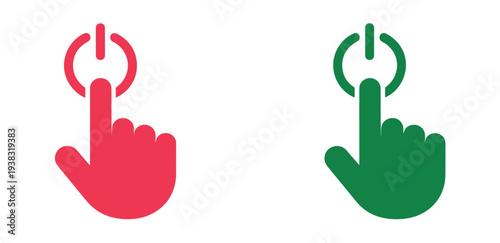 power, button, hand, finger, press, start, stop, switch, control, technology, interface, icon, symbol, energy, shutdown, restart, digital, command, touch, system