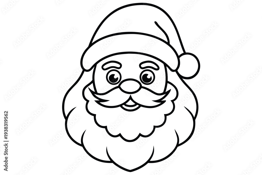 Obraz premium Santa Claus, Line Art Christmas Character