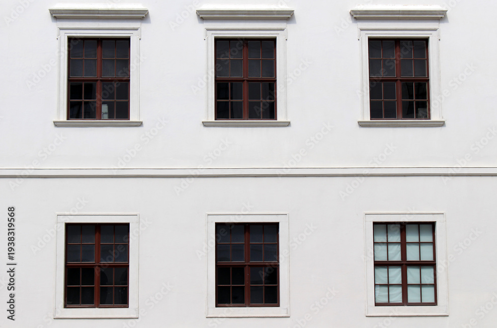 Fototapeta premium Castle Windows Pattern August 2024 Symmetrical rows on historic palace