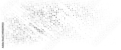 Dotted wave line background. Black halftone undulate pattern. Abstract particle flow wave wallpaper. Curved dashed gradient net design element for poser, banner, presentation, booklet, flyer. Vector