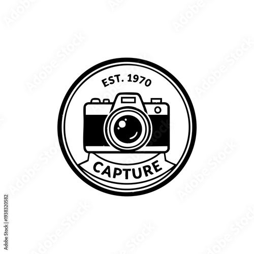 vintage capture camera logo est 1970