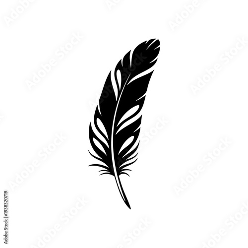 stylized tribal feather silhouette