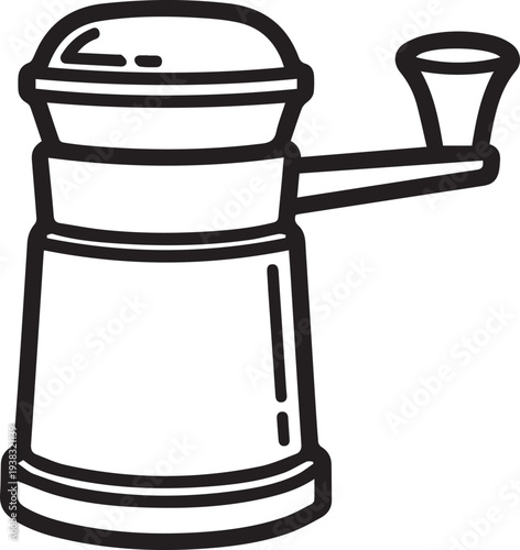 Vector illustration of a manual coffee grinder