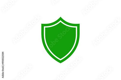 A green shield icon with a white outline on a transparent background