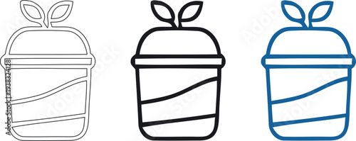 Three variations of a baby bottle with leaf design element