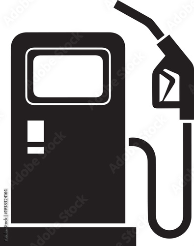 Vector gas pump icon, black and white