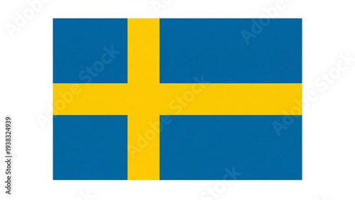 Swedish national flag vector graphic, displaying iconic blue background with prominent yellow Nordic cross. Symbolizing Scandinavian heritage, national identity, and pride