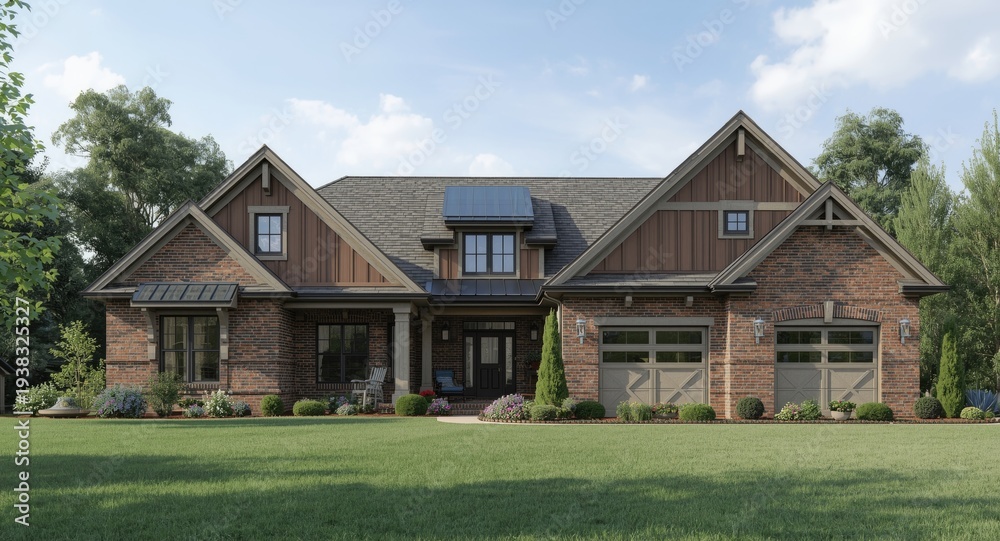 Obraz premium Creative process of home design development highlighted by architectural plans and visualization