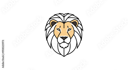 Lion Face Close Up Illustration.