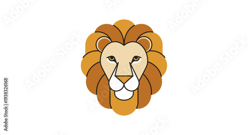 Lion Face Closeup Cartoon Illustration.