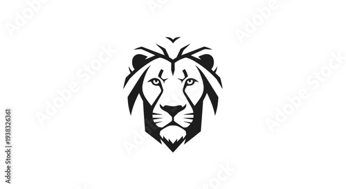 Lion Face Illustration Closeup Portrait.