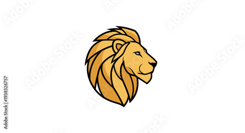 Lion Head Illustration Design Element.